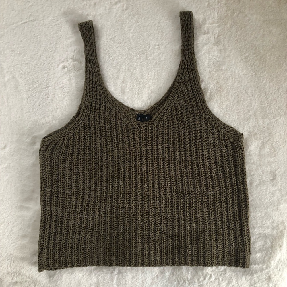 Olive Green Knit Tank Top